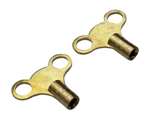 Image of Amtech - Brass Radiator Key Set, Pack of 2, Durable, Corrosion Resistant, Standard Valve Fit