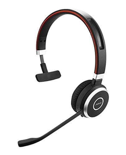 Image of Jabra Evolve 65 Wireless Mono On-Ear Headset – Unified Communications Optimised Headphones With Long-Lasting Battery – USB Bluetooth Adapter – Black