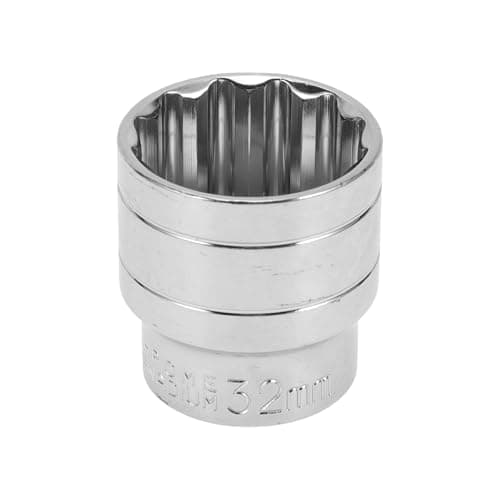 Image of Motoforti Universal Impact Socket Hardware Tool 42mm Durable Chrome Vanadium Steel Silver Tone 1 Pcs 12 Point 32mm for Car Motorcycle Dirtbike 1/2 Inch Drive