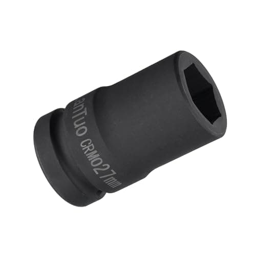 Image of Unifizz 1 Inch Drive - 27mm Deep Impact Socket with 6 Point Design, Heat-Treated Cr-V Steel 80mm Length, Metric Sizes