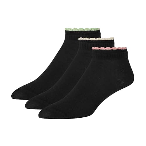 Image of Ted Baker Women's 3 Pack Double Cuff Low Cut Socks, Black, OS, Black, One size