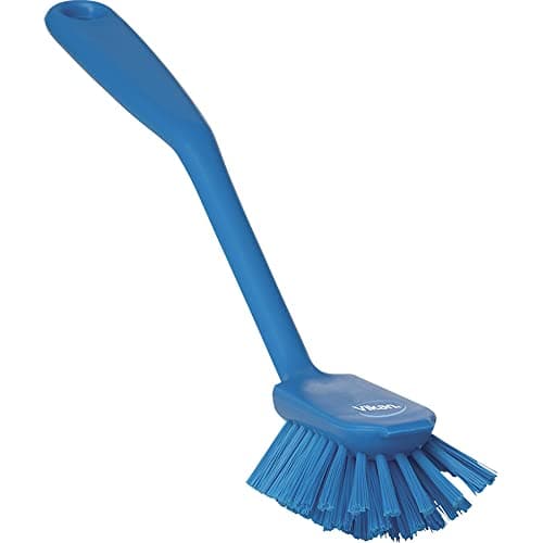 Image of Vikan 42373 Dish Brush with Scraping Edge, Blue, Medium, 280 mm Length, 60 mm Width, 55 mm Height