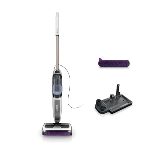 Image of Shark SteamPickUp 3-in-1 Steam Mop for Hard Floors, Chemical-Free Cleaning, Cleans & Separates Wet & Dry Debris, 420ml Capacity, Inc. Extra Brush-roll, Storage Dock & Brush-Roll Holder, White SD200UK