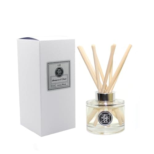 Image of Lemongrass & Ginger | LUXX Creations Large Fragrance Reed Diffuser 150ml + 8 Natural Reeds | Scent Notes: Lemongrass, Lime, Lemon, Cinnamon, Ginger, Patchouli & Nutmeg