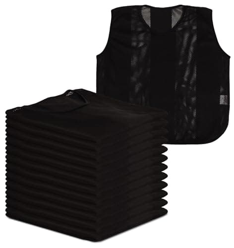 Image of A2Z 12 Pack Sports Training Mesh Bibs Lightweight Comfortable - Sports Bibs Black 12 Pack S/M/L