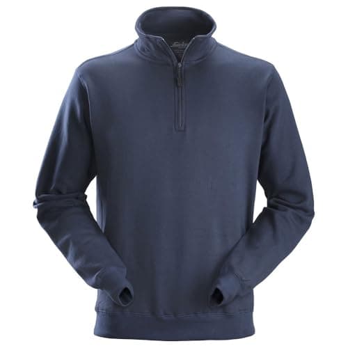 Image of Snickers 28189500009 Size 3X-Large Sweatshirt with 1/2 Zip - Navy Blue