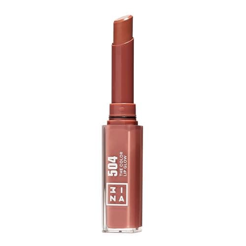 Image of 3INA MAKEUP - The Color Lip Glow 504 - Nude Colour Lip Balm with Shea Butter to Moisturise the Lips - Shiny and Glowy Colour Lipstick - Highly Pigmented Lip Colour