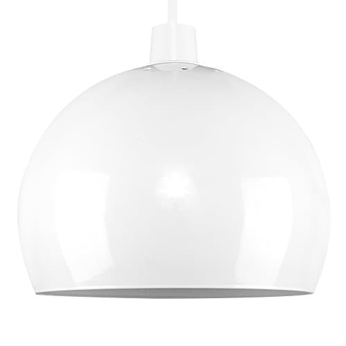Image of MiniSun | Mini Retro Gloss White Metal Dome Ceiling Light Shade | Pendant Lights, Home Décor & Improvement Essential | 20cm Shade Width