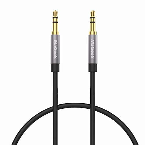 Image of MaGeek 3.5mm Audio Aux Cable, (50cm / 1.6ft) Short Male to Male Auxiliary Audio Cable for Beats Headphones, iPhone, iPod, iPad, Car, Home Stereo, or any Audio Device with 3.5mm Aux Port (Black)