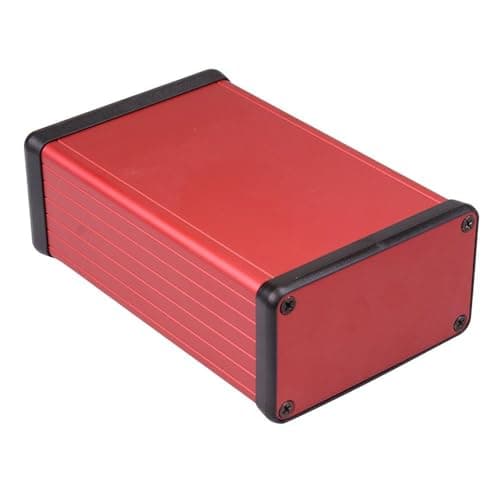 Image of HAMMOND 1455K1201RD Enclosure, 1455 Series, Extruded With Metal End Panels, PCB Box, 43 mm, 78 mm, 120 mm, Aluminium