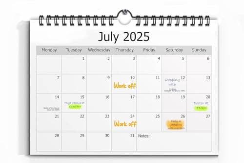 Image of 2026 Calendar - Wall Calendar 2026 from June 2025 to December 2026, 18 Month to View Calendar, Twin-Wire Binding, Hanging Hook, 29.7 x 21 cm, Double Binding Hook