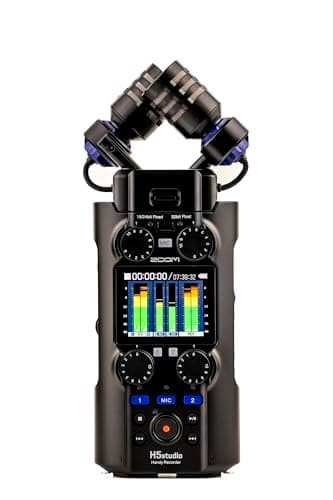 Image of Zoom H5studio Handy Recorder with 32-Bit Float, Gain Knobs, 6-Track Recording, Large 19.4mm Microphone, F-Series Preamps, USB Audio Interface, Advanced Limiters, for Filmmakers, Musicians & Creators