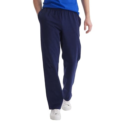 Image of Hanes Essentials Sweatpants, Men’s Cotton Jersey Pants with Pockets, 33”, Navy, Large