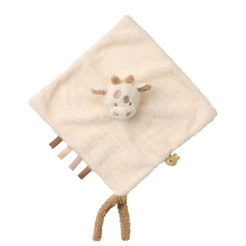 Image of Nattou DouDou Comforter, Soft Cuddly Teddy Fabric, Baby and Infant Plush, Has Soother Attachment, Beige Giraffe
