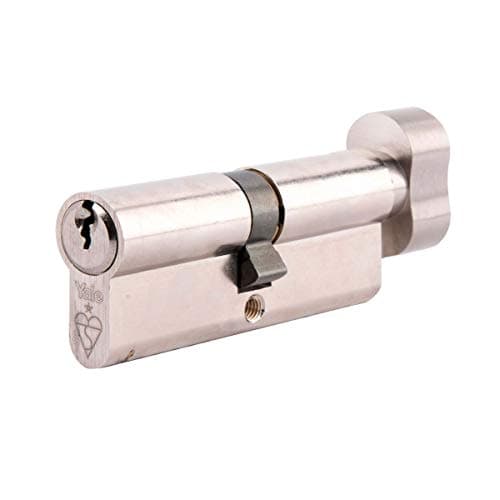 Image of Yale KMT3535-NP Euro Thumbturn 1 Star Kitemarked Cylinder, 3 Keys Supplied, High Security, Boxed, Suitable for All Door Types, Nickel Finish, 35:10:35 (80 mm)