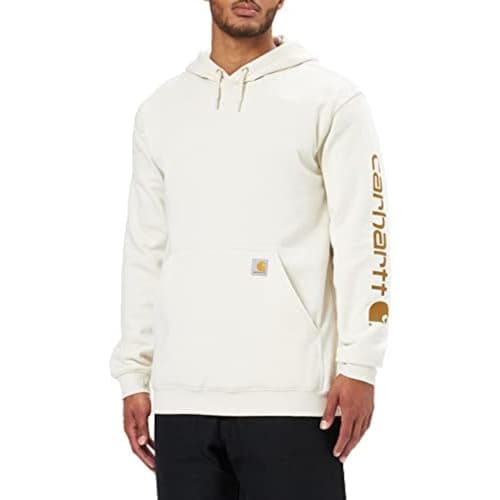 Image of Carhartt Men's Loose Fit Midweight Logo Sleeve Graphic Sweatshirt, Malt, XS