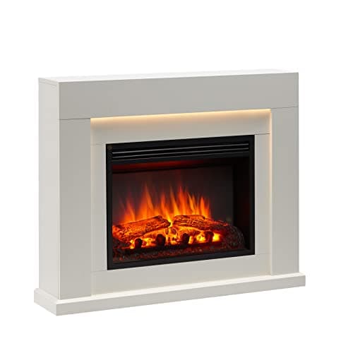 Image of FLAMME Madura Fireplace with 39'' surround with 2kW Fireplace Heater White Multiple Colours Available