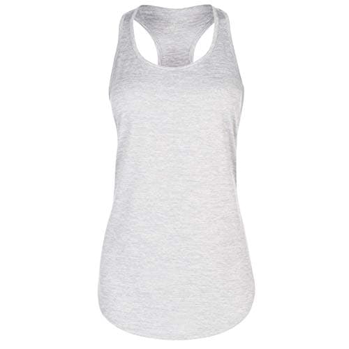 Image of USA Pro Womens Boyfriend Tank Top Performance Vest Sleeveless Scooped Neck Grey Marl 10 (S)
