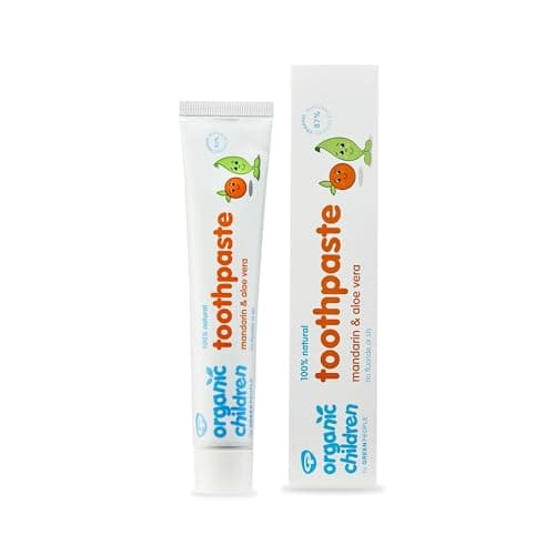 Image of Green People Organic Children Mandarin & Aloe Vera Toothpaste - 100% Natural, for Kids - Fluoride & SLS Free - Vegan, Organic & Cruelty Free, 50ml