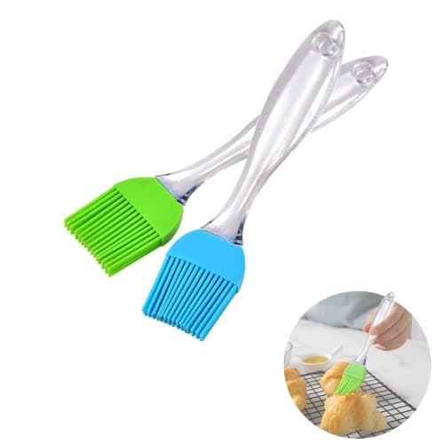 Image of CCLKHY 2 Pcs Pastry Brush Silicone, Cooking Baking Brush Set, Grill Brush, Heat Resistant Oil Brush Suit for Barbecues, Pastries, Food Stirring, Baking Cooking