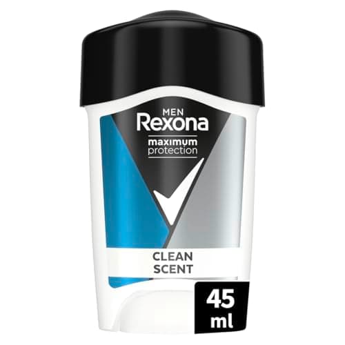 Image of Rexona Men Maximum Protection Deodorant Cream Clean Scent Anti Perspirant with 3x Protection for Stress, Heat and Movement 45 ml