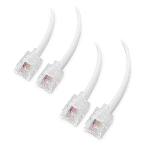 Image of Cable Matters 2-Pack ADSL Cable 2m (RJ11 to RJ11 Cable) for Telephone, Internet DSL, ADSL, Modem in White - 2m