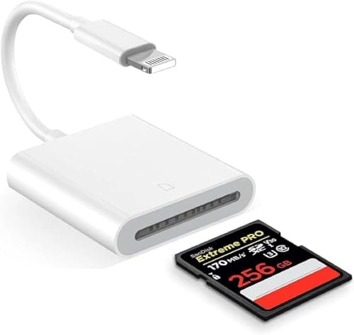 Image of Lightning to SD Card Camera Reader [Apple MFi Certified] iPhone SD Card Reader, Memory Card Adapter Camera Card Viewer Reader for iPhone 14/13/12/11/X/XS/XR/8/7 iPad, Plug and Play