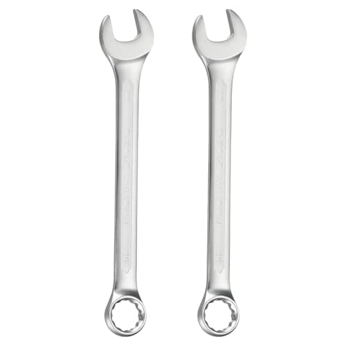 Image of sourcing map 2Pcs Metric Combination Wrench 20mm Open End & 15-Degree Offset 12-Point Box End Chrome Vanadium Steel Industrial Grade Double Ended Wrenches Spanners Tools
