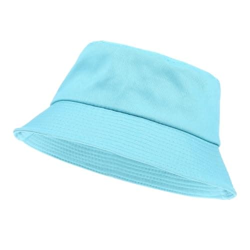 Image of Yolev Unisex Bucket Hat Solid Colors Sun Hat with UV Protection Packable Summer Hats for Outdoor Sports (Blue)