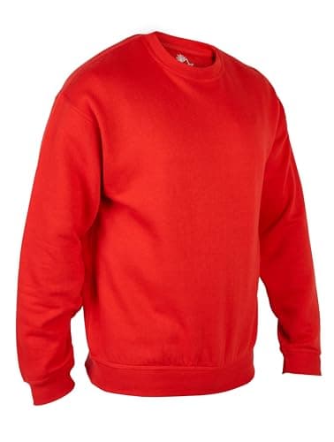 Image of Himalayan Cotton Mens Jumpers Comfortable and Lightweight Crew Neck Sweaters Casual Long Sleeve Sweatshirts for Men UK, Red, L