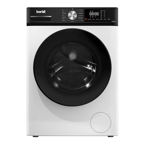 Image of Baridi 8kg Washing Machine, Front Loading, 1400rpm, 15 Programmes, BLDC Motor, White – DH262