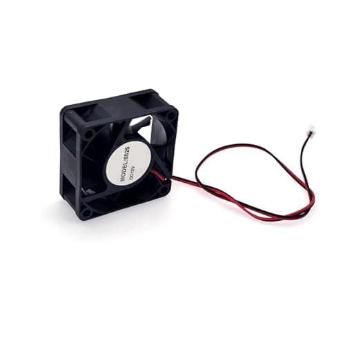 Image of JZK 60x60x25mm DC 12V mini cooling fan 60mm with 2 pin leads, 5200 rpm, 0.18A, 6025 dual ball bearing brushless DC fan 6cm for cooling or ventilation, 3D printer fan