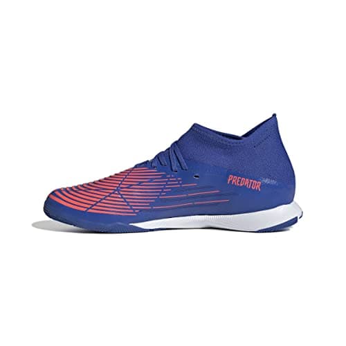 Image of adidas Unisex Predator Edge.3 Indoor Soccer Shoe, Hi-Res Blue/Turbo/Hi-Res Blue, 11 US Men