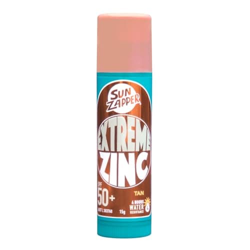 Image of Sun Zapper Zinc Stick - Tan, Light Skin Tinted Sunblock Stick SPF 50+ Zinc Oxide Sunscreen for Face Mineral Sun Cream Made in Australia