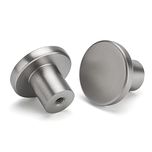 Image of LONTAN 4 Pack Brushed Nickel Door Knobs Kitchen Door Knobs Round Cabinet Drawer Hardware Aluminum Alloy for Cupboard Wardrobes Furniture