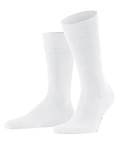 Image of FALKE Men's Family M So Sustainable Cotton Plain 1 Pair Socks, White 2000, 5.5-8