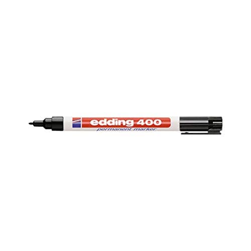 Image of Edding 400 permanent marker, refillable, round tip, plastic stock, black.