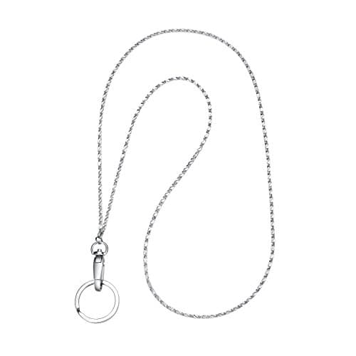 Image of wisdompro Fashion Lanyard chain for Neck, Women 19 inch Necklace Lanyard with Metal Clasp and Ring for Keys and ID Card Badge Holders - Stud Chain