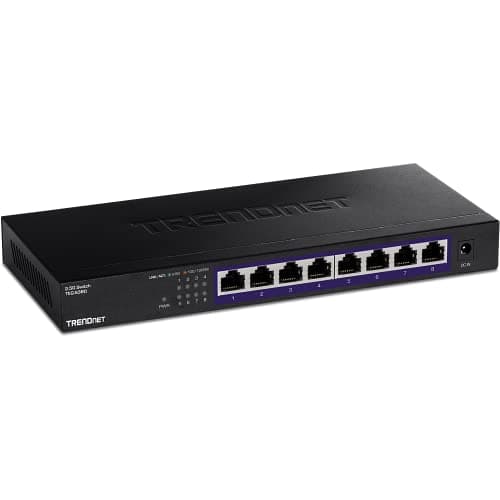 Image of TRENDnet TEG-S380 8-Port Unmanaged 2.5G Switch, 8 x 2.5GBASE-T ports, IEEE 802.3bz (2.5G) compliant, Backwards compatible with 10/100/1000Mbps devices, 40Gbps switching capacity