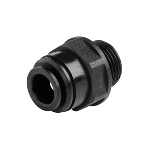 Image of JOHN GUEST STRAIGHT ADAPTOR. BSP Thread 3/4" to 15mm Push-fit Tube O.D. Speedfit Part No PM011516E. Imperial to Metric Threaded Acetal Fittings for Drinks Dispensers and Pure Water.