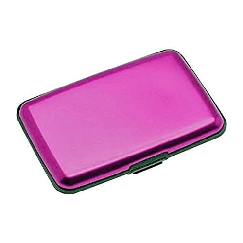Image of Rohans Aluminium Credit Card Holder Wallet CASE Purse Metal Business Card Protector UK (Pink)