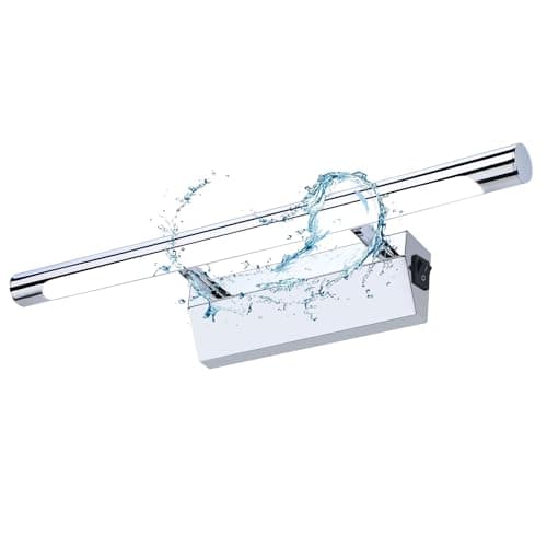 Image of Lightsjoy 40CM Bathroom Mirror Light with Switch LED Bath Wall Lights Mirror Lamps Adjustable Angle 180° 5W Picture Lights for Wall IP44 Shaving Light Above Bathroom for Vanity 6500K Cool White