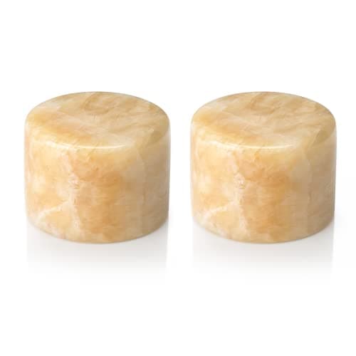Image of Auraglow Marble Rock Salt Effect Style LED Mood Light Glow Warm White Lamp with Timer Function – Perfect for Bedroom, Lounge or Office - Tall Twin Pack