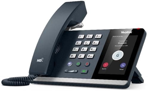 Image of Yealink MP54 Entry Level, IP Power over Ethernet, Smart Corded Desk Phone with Optimal HD Audio and 4 inch (800 x 480 Pixel) Capacitive LCD Touch Screen (Microsoft Teams Edition) - Black