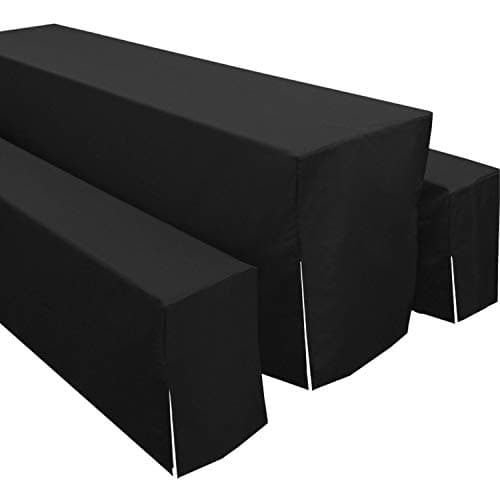 Image of WedDecor Beer Bench & Table Flat Cover – Durable and Stain-Resistant Polyester Fabric Protective Cover for Outdoor Beer Tables & Benches, Easy to Clean, Black, Set of 1