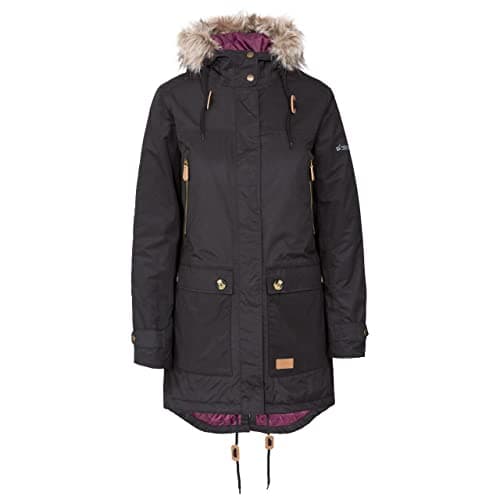 Image of Trespass Womens Parka Jacket Clea - Waterproof, Lightly Padded, Removable Hood Fur Trim, 2 Patch Pockets with Flaps, 2 Zip Pockets, Longer Length, Adjustable Hood
