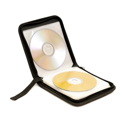 Image of groov e Portable CD Wallet - CD Holder Case with Protective Sleeves - 40-Disc Capacity, Scratch & Dust Protection - Black