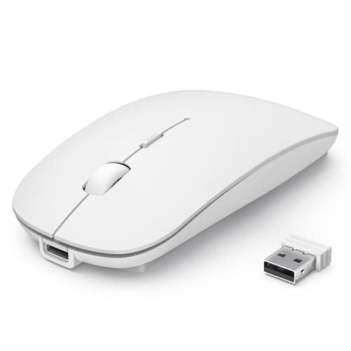 Image of TECKNET Bluetooth Mouse, Slim Rechargeable Wireless Mouse with 4800/3200/2400/1600/1200/800 DPI, USB-C, 2.4G Receiver, Quiet Portable Mini Mouse for MacBook Air/Pro, iMac, Surface Pro, PC
