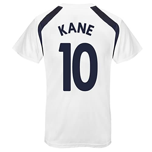 Image of Tottenham Hotspur FC Boys Kane 10 Poly T-Shirt White 10-11 Years