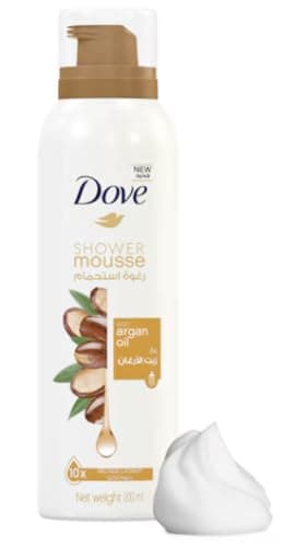 Image of Dove Shower Mousse with Argan Oil - Luxuriously Nourishing Body Wash - 200ml